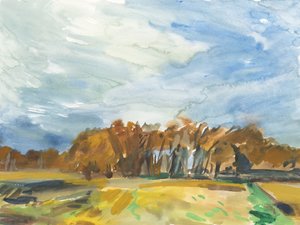 Richmond Park, 2018 (kağıt üzerine suluboya)