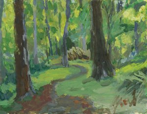 Woodland pathway, 2023 (kağıt üzerine akrilik)