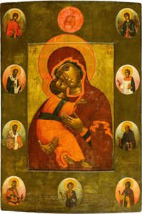 Vladimir Bakiresi, Seçilmiş Azizler par Ushakov, Simon (Pimen) Fyodorovich (1626-1686). Paneldeki sıcaklık