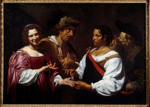 Falcı Boyama Simon Vouet (1590-1649) 1620 Sun. 1,2x1,7 m Ottawa, Ulusal sanat galerisi by Simon Vouet