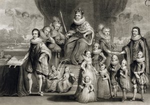 Charles Turner (1773-1857), 1814 tarafından oyulmuş, Bohemya Kralının Ailesi ile birlikte Majesteleri I.