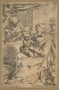 Tesbihli Kutsal Aile, ca. 1640-1642. by Simone Cantarini
