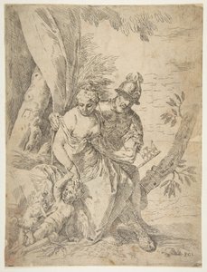 Mars, Venüs ve Aşk Tanrısı, ca.1637-1639. by Simone Cantarini