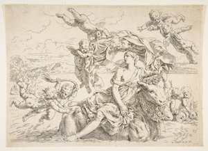 Europa Tecavüz, yaklaşık. 1636. by Simone Cantarini