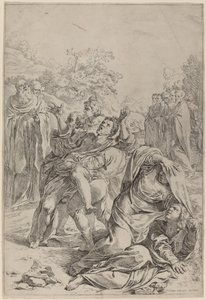 Aziz Benedict Sahip Olunanları İyileştiriyor by Simone Cantarini after Lodovico Carracci