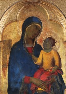 Madonna ve Çocuk, Simone Martini'nin (1283-1344) San Domenico Altarpiece'inden detay, ahşap panel üzerinde tempera ve altın by Simone Martini