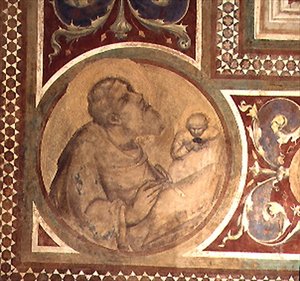 Maesta: Aziz Matta ve Melek, çerçeveden detay by Simone Martini