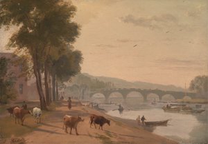 Thames Nehri üzerindeki Richmond Köprüsü'nden bir görünüm