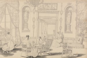 Tirol ve İtalya'da 30 Görünümden oluşan Albüm: Casino Pecori'deki Dairesel Boudoir 10 Ekim 1841