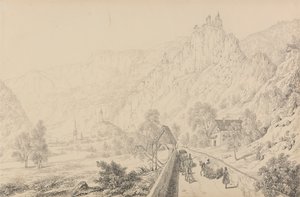 Tirol ve İtalya'da 30 Görünümden oluşan Albüm: Klausen yakınlarındaki Seben Rahibe Manastırı Harabeleri, 27 Ekim 1840 by Sir Charles D