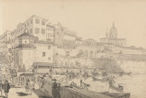 Tirol ve İtalya'da 30 Görünümden oluşan Albüm: Lung Arno'daki Casino Pecori'nin Görünümü, Sir Charles D'Oyly'nin Floransa'daki Rezidansı. 1 Mayıs 1842