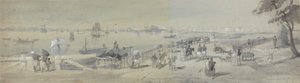 Fort William'ın Su Kapısının Girişinden Kalküta'nın Genel Görünümü by Sir Charles DOyly