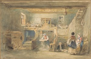 Mısır Eleyen Bir Adamla Pitlessie Mill'in İçi by Sir David Wilkie
