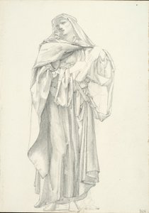 Drapeli Erkek Figürü (eskiz defteri #2614) by Sir Edward Burne Jones