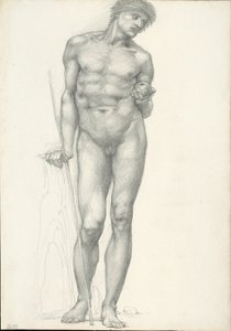 Paris, Sol Elinde Altın Elma ile Troy Triptik için (sketchbook #2638) by Sir Edward Burne Jones