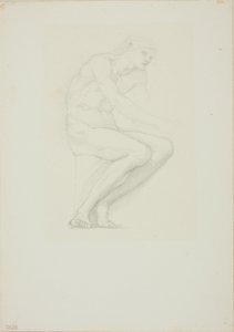 Oturan Erkek Çıplak by Sir Edward Burne Jones