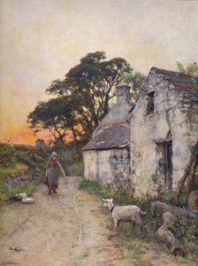 A Village Lane, Güney Galler, 19. yüzyıl sonu - 20. yüzyıl başı.