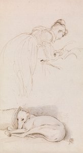 Kadın ve Tazı Çalışmaları by Sir George Hayter