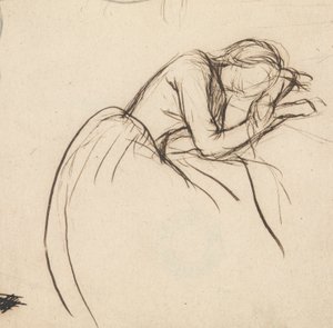 Keder İçinde Eğilen Bir Kadın by Sir John Everett Millais
