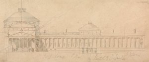 Bir Kraliyet Sarayı için Yarım Cephe Taslağı, Hyde Park, Londra by Sir John Soane