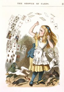 Kartların Yağmuru. Alice Harikalar Diyarında için çizim, L. Carroll, 1890 by Sir John Tenniel