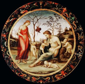 Aşk Alegorisi Eros ile Venüs terrestre ve Anteros ve iki aşk tanrısı ile Venus celeste