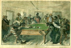 The Blackville Bilardo Kulübü, Harper's Weekly'den, 1883 dolayları (renkli gravür) by Solomon (after) Eytinge