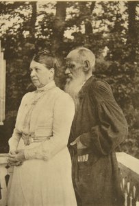 Rus yazar Leo Tolstoy ve eşi Sophia, Rusya, 1890