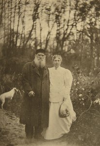 Rus yazar Leo Tolstoy ve eşi Sophia Tolstaya, Rusya, 1895
