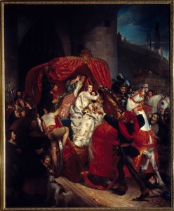 1436 Brugge isyanı: “” Burgonya Düşesi Brugge kapılarında””” Portekizli Isabella (1397-1471), oğlu Temerary Charles ile tahkimatlar altında tutuklandı. Sophie Rude (1797-1867) 1841 Sun tarafından tablo. 1,84x1,5 m Dijon, F Müzesi by Sophie Rude