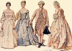 George II 1750-1760, 1903, 1937 Saltanatı sırasında giyim.