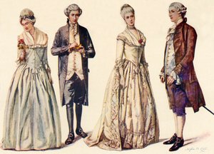 George II 1760-1776, 1903, 1937 Saltanatı sırasında giyim.