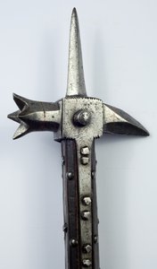 Warhammer for Foot Combat, c.1440 (bakır dolgulu demir ve ahşap) by Southern European
