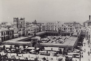 Cadiz: Plaza de Abastos (s/b fotoğraf) by Spanish Photographer