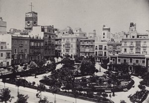 Cadiz: Plaza de Guerra Jimenez (s/b fotoğraf) by Spanish Photographer