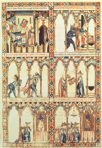 102-0002738 TII Cantiga 34, "Cantigas de Santa Maria"dan resim, Alfonso X ("Bilge") Kastilya ve Leon Kralı (1221-84) (parşömen) (ayrıca bkz. 68647) by Spanish School