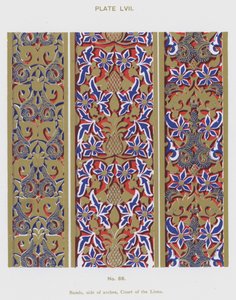 Bantlar, kemer kenarları, Aslanlı Avlu (renkli taş) by Spanish School