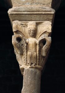 Santa Maria de l'Estany, İspanya Kilisesi'nden bir sütunun başkenti by Spanish School