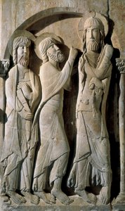 Siloslu Aziz Dominic'in ustası tarafından yapılan İsa ve Emmaus hacıları by Spanish School