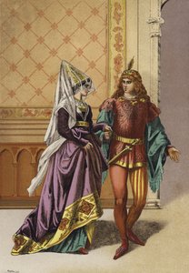 Avrupa soylu kadın ve ozan, 15. yüzyıl by Spanish School