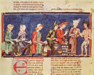 Fol.65v Zar Yapıcılar, Oyunlar, Satranç, Zar ve Tahtalar Kitabından, 1282 by Spanish School