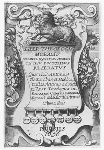 Liber Theologiae Moralis için Frontispiece, Antonio Escobar y Mendoza, 1656 by Spanish School
