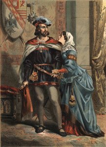 La Folle (1479-1555) olarak bilinen İspanya Jeanne, Kastilya Kraliçesi ve eşi Philippe Le Beau (1478-1506) İspanya kralı ve Avusturya arşidükü “El Culto de la Hermosura”da Juan Justo Huguet, Molinas Hermanos editörler by Spanish School