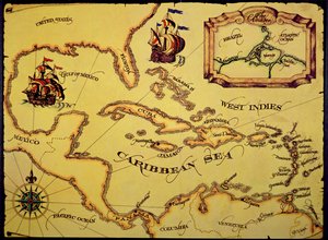 İspanyol Ana Haritası (renkli taş) by Spanish School