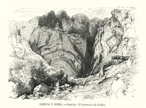 Delphi Ravine, Yunanistan (lito) by Spanish School