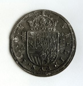 İspanya ve Portekiz Kralı III. Philip (1578-1621) (gümüş) dönemine ait dört reale gümüş taç para