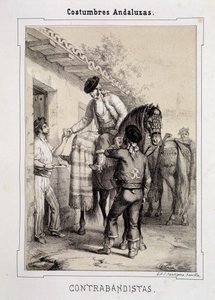 Kaçakçılar, D Antonio Chaman tarafından “” Endülüs Kostümleri” by Spanish School