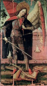 St. Michael Weighing Souls (panelde tempera) by Spanish School