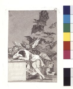 Aklın Uykusu Canavarlar Üretir (gravür ve aquatint) by Spanish School