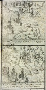 Francisco Pizarro'nun 180 adam ve üç gemiyle Tumbes'e gelişi by Spanish School